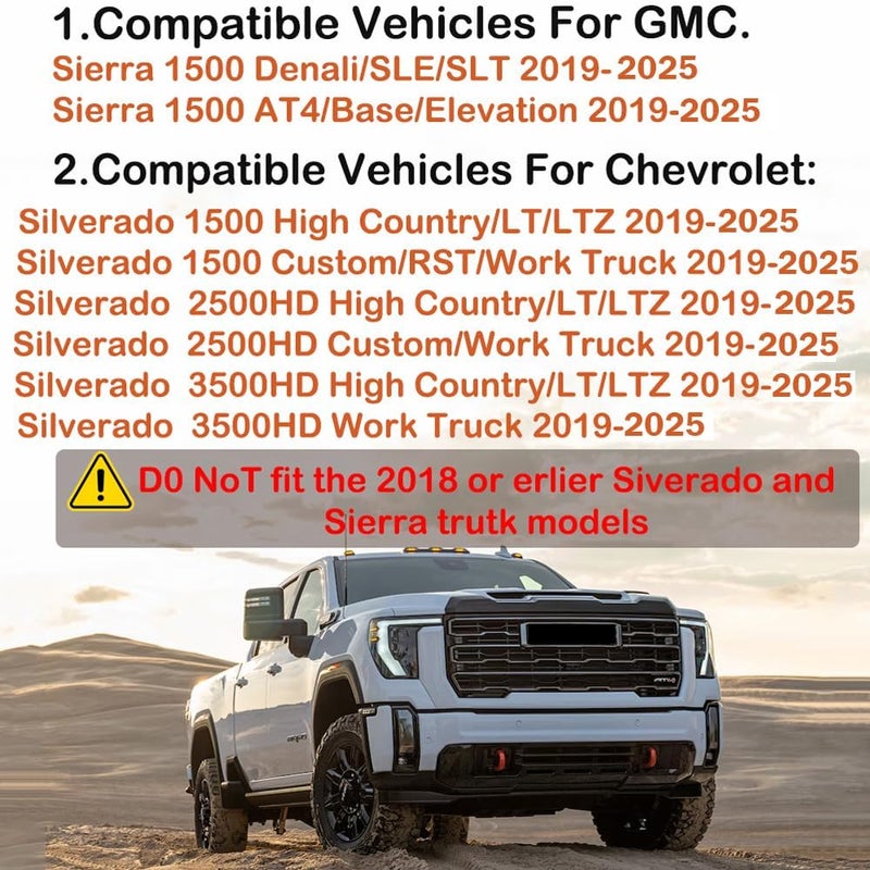 EVPLNT Bed Rail Stake Pocket Covers for GMC Chevy Silverado/GMC Sierra 1500(2019-2024 2025 2026), GMC Sierra 3500HD(2020 2021 2022 2023)/2500, Truck Caps Rear Holes Plugs Covers (Flag(Black)) - Image 3